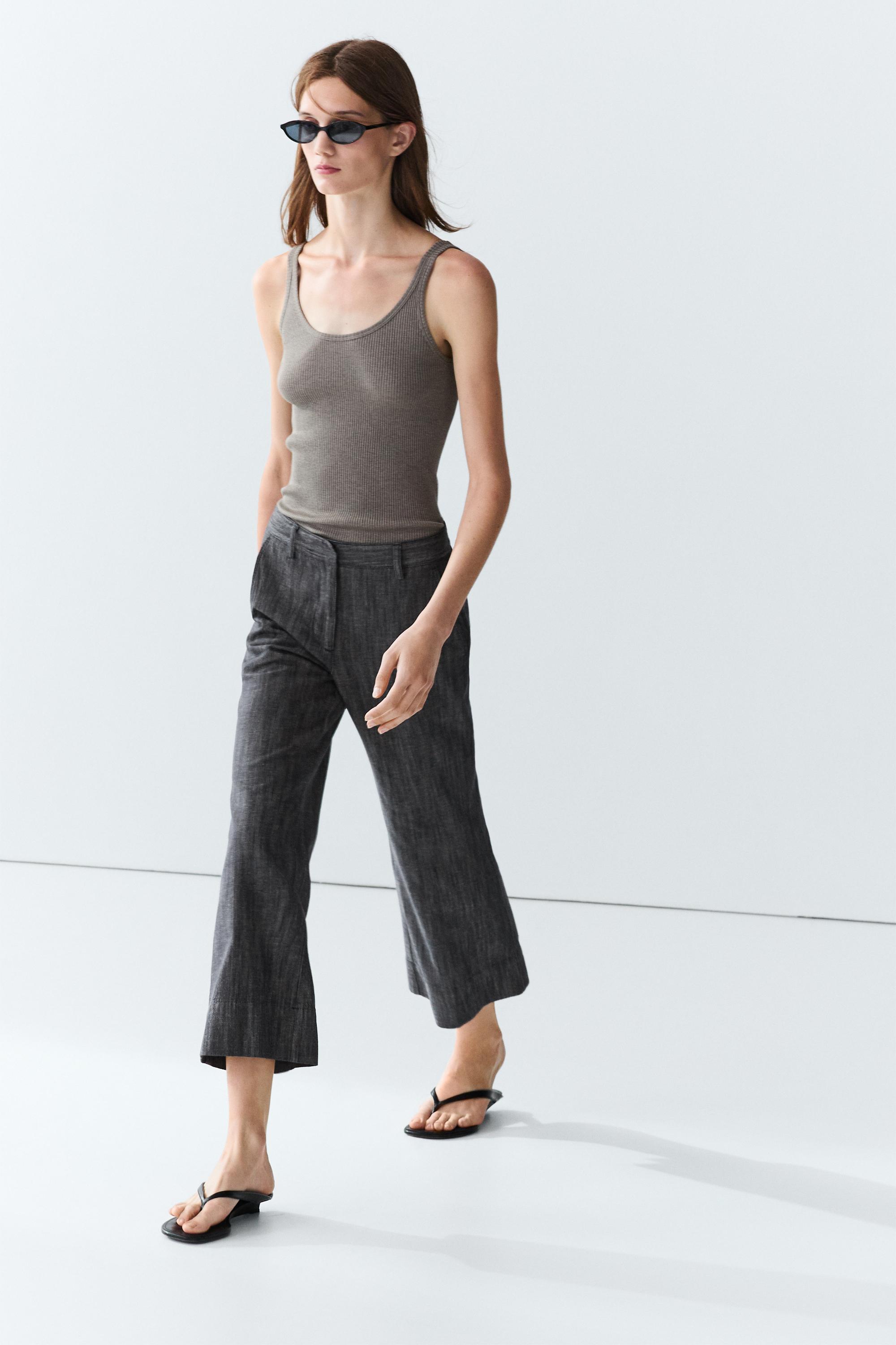 Pantalon flare cropped